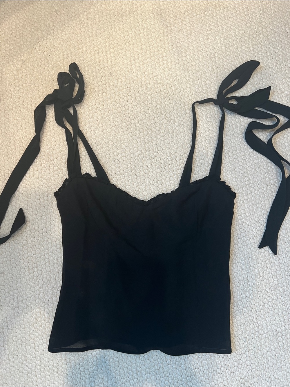 Reformation Black Tie-Shoulder Cami NWT 4